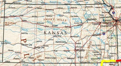 Kansas trip map.
