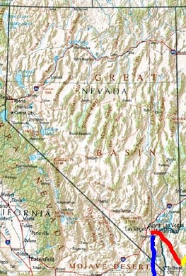 Nevada trip map.