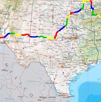 TX trip map.